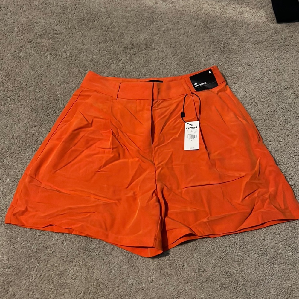 Orange high rise shorts